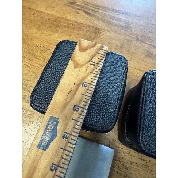 2- travel jewelry boxes, and one jewelry fabric holder with snap closure - Picture 4 of 5